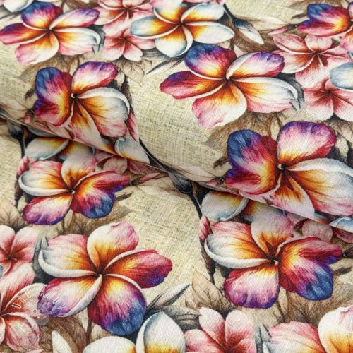 Viskóza s ľanom Jasmine design B digital print