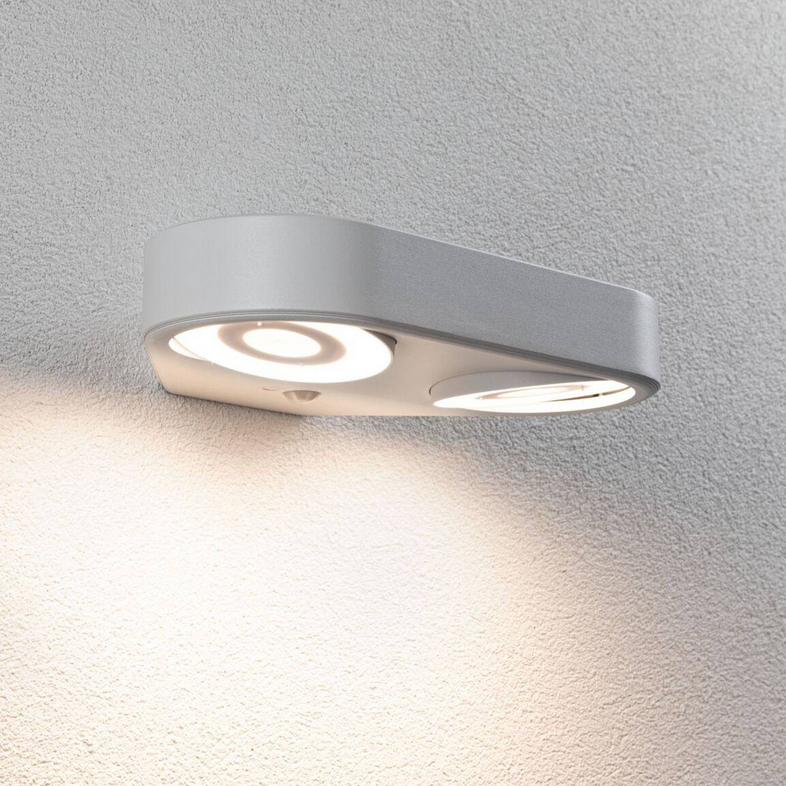 Senzorové vonkajšie nástenné svietidlo Paulmann LED Silma white 2-light IP44