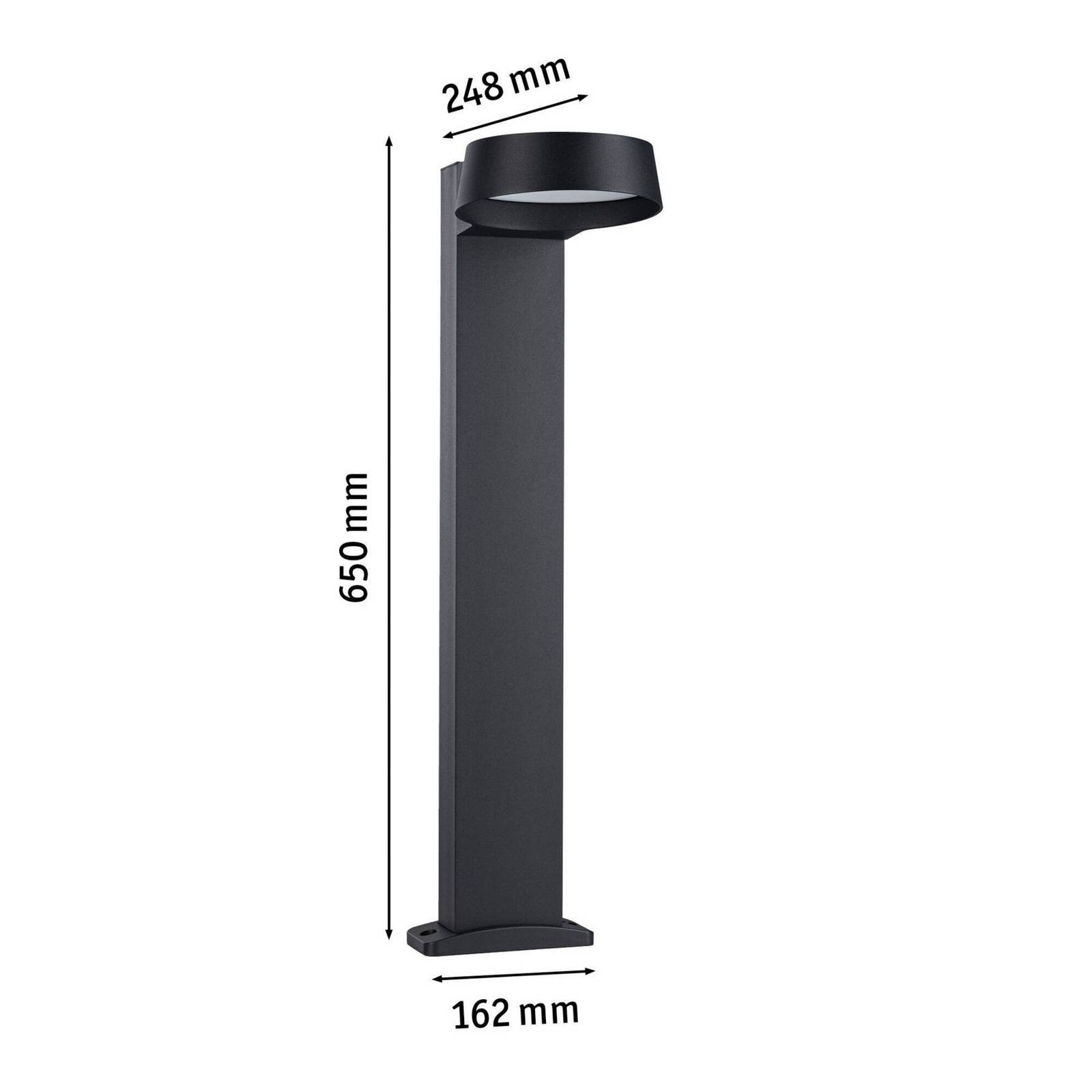 Paulmann Capea Grand, antracitová 65 cm hliníková LED lampa IP44
