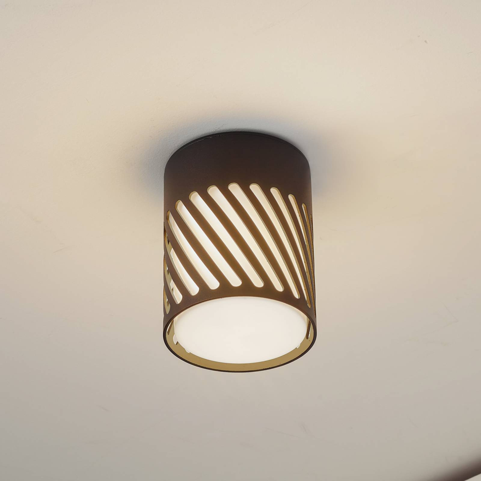 Vonkajšie stropné svietidlo Lindby Lurinda, 10,5 cm, čierna farba, hliník,