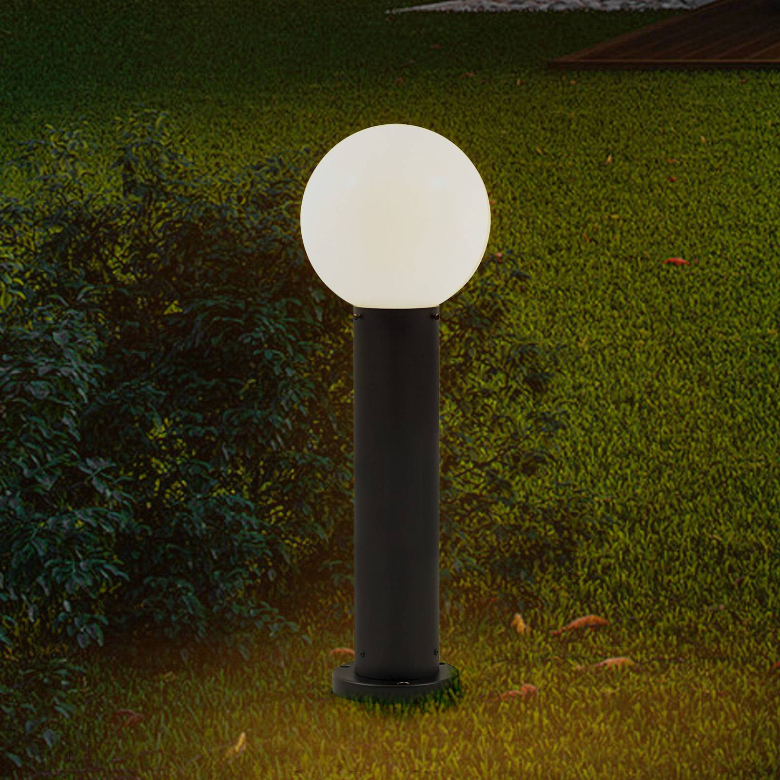 Podstavec Lindby Dangan, biely, výška 60 cm, sklo, kov