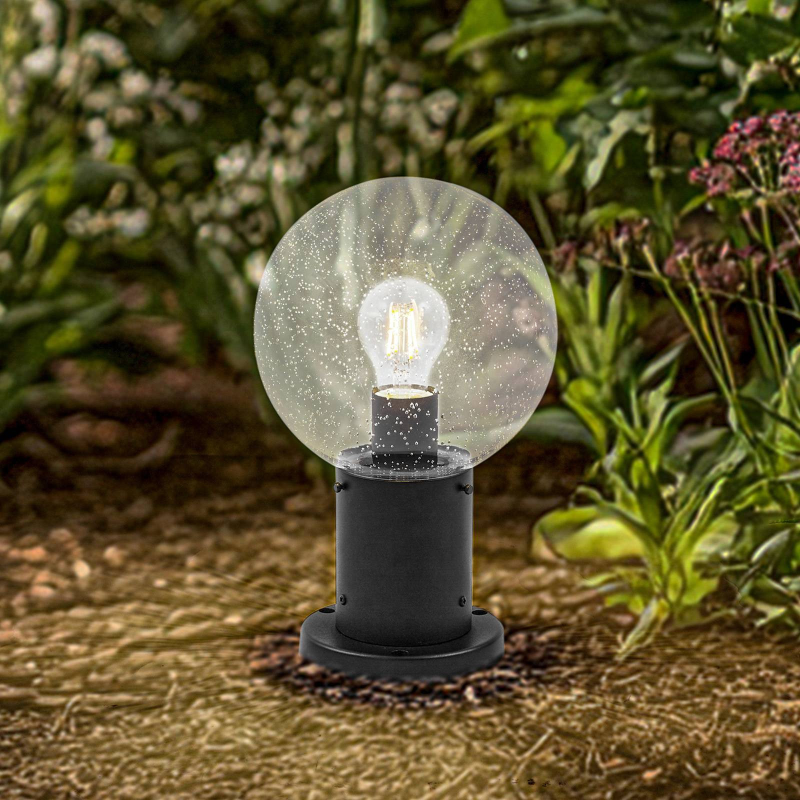 Podstavec Lindby Dangan, číry, výška 32 cm, sklo, kov