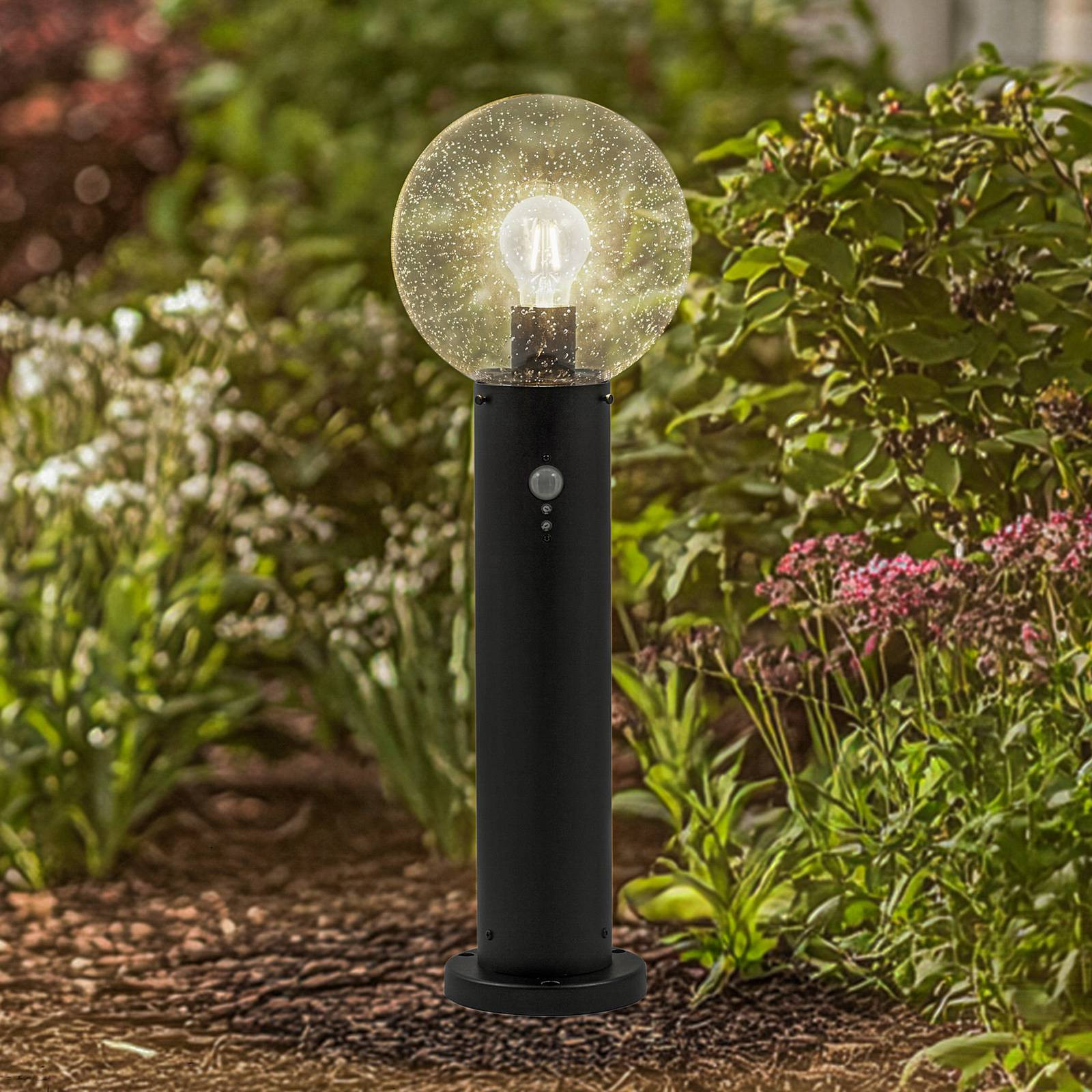 Podstavné svietidlo Lindby Dangan, číre, 60 cm, sklo, senzor