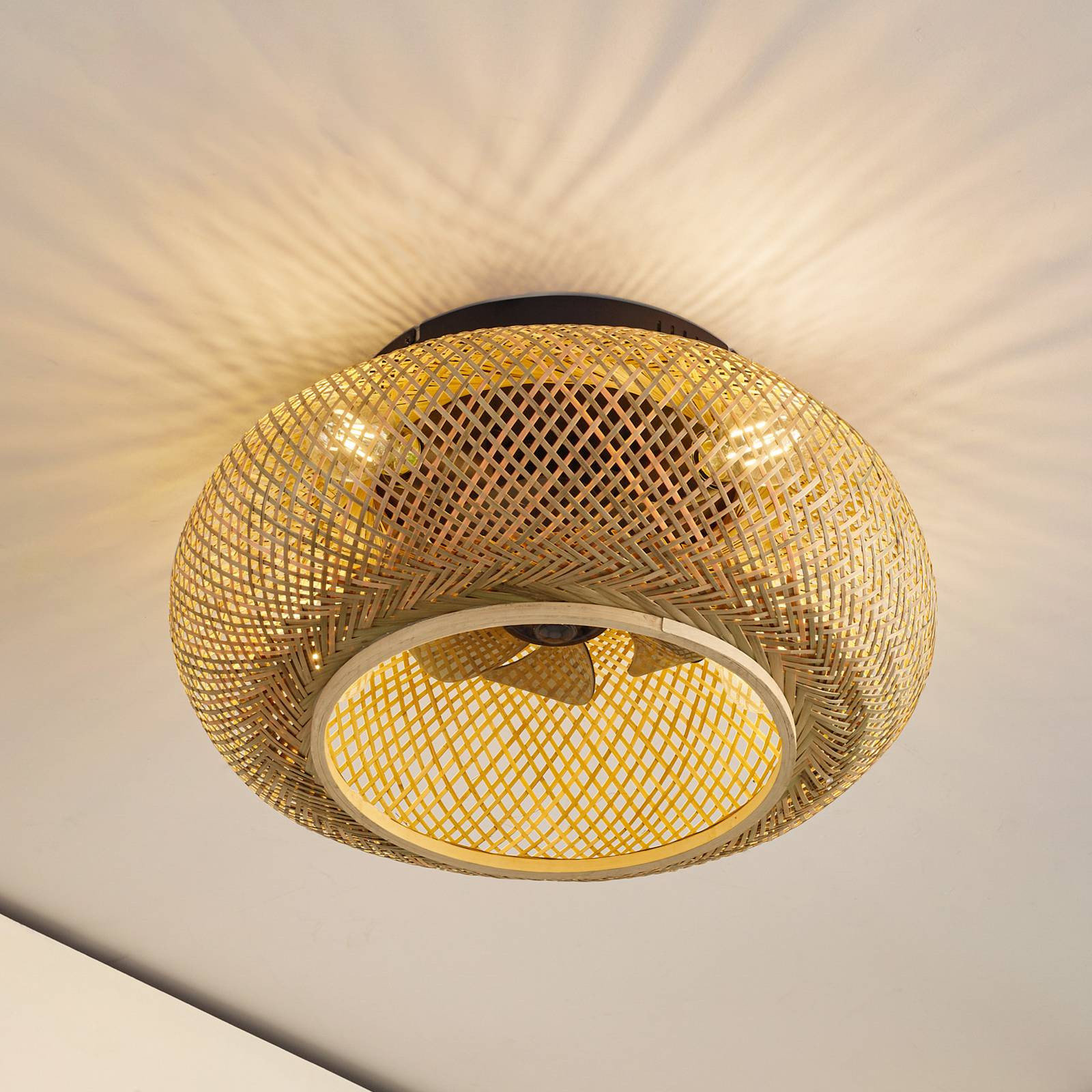 Stropný ventilátor Lucande so svetlom Cordie, DC, tichý, Ø 53cm