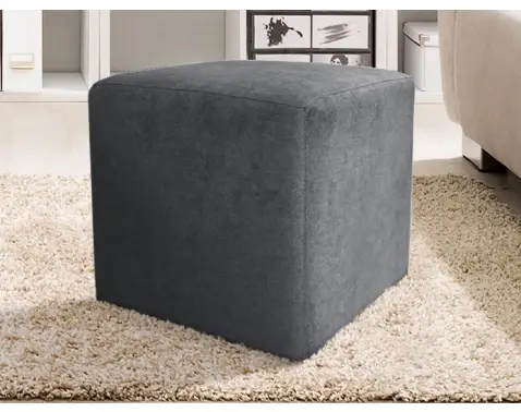 Taburet Bali, 40x40 cm, popolovo šedá látka%