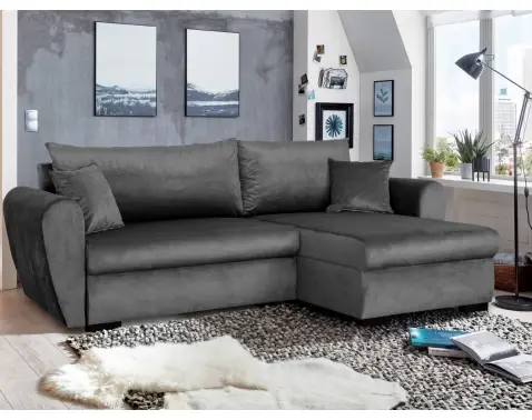 Rohová sedacia súprava Logan, oceľovo šedá%