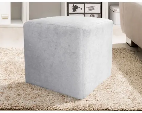 Taburet Bali, 40x40 cm, svetlo šedá látka%