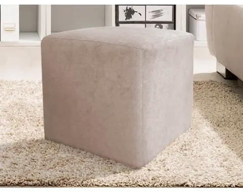 Taburet Bali, 40x40 cm, šedo-béžová taupe látka%