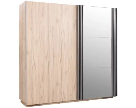 Šatníková skriňa s posuvnými dverami Almo, 215 cm, dub estana/antracit%