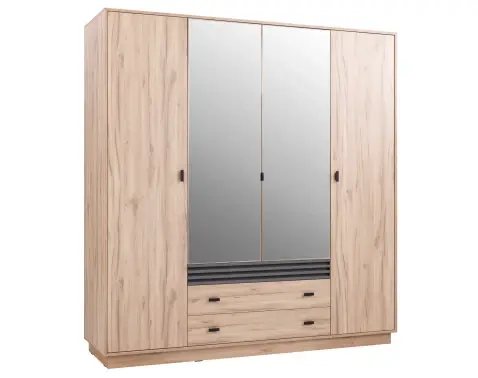 Šatníková skriňa s otočnými dverami Almo, 200 cm, dub estana/antracit%