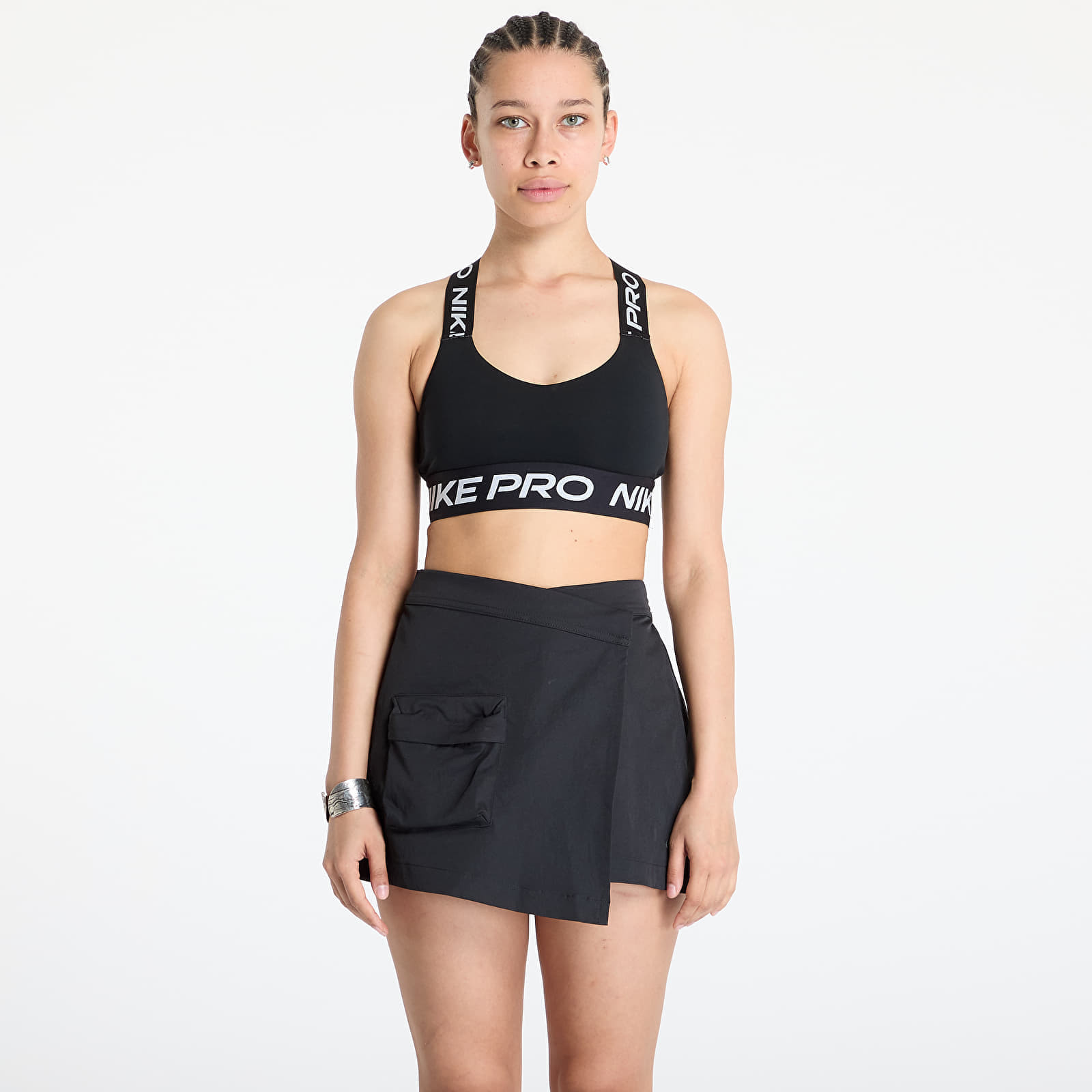 Nike Pro Women's Light-Support Padded Sports Bra Black/ Black/ White XS