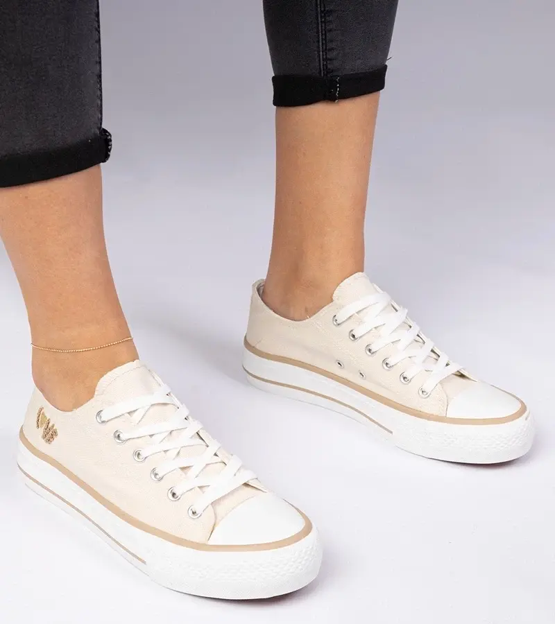 marka niezdefiniowana Beige classic women's sneakers Ellana