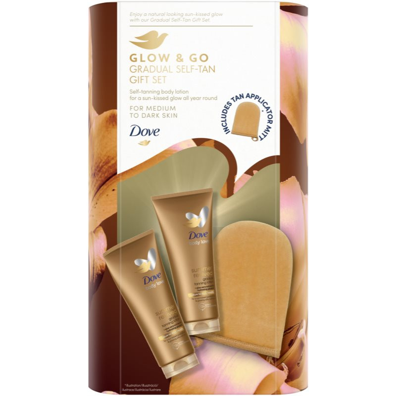 Dove Glow & Go Gradual Self-Tan Gift Set súprava na dokonalé opálenie