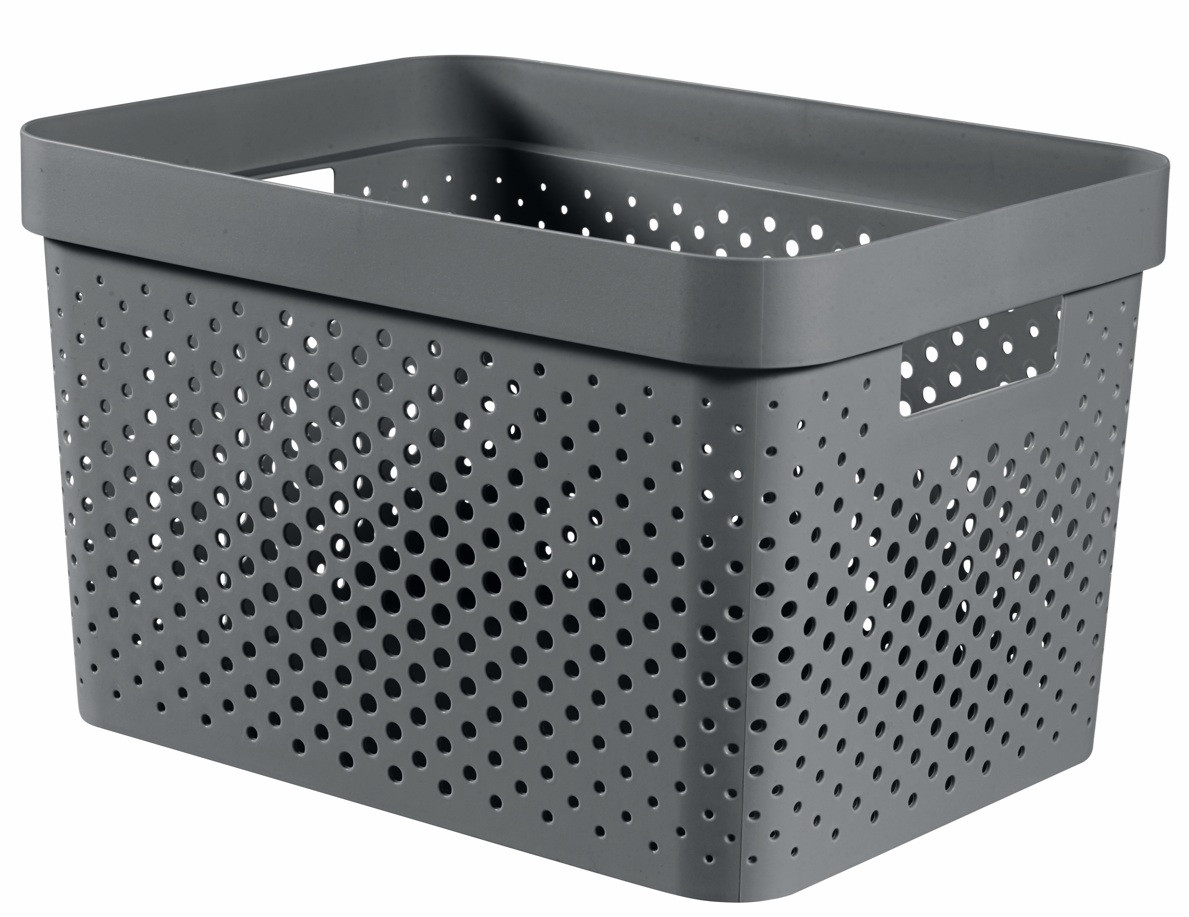 CURVER Úložný box INFINITY DOTS 17l recyklovaný plast | tmavosivá
