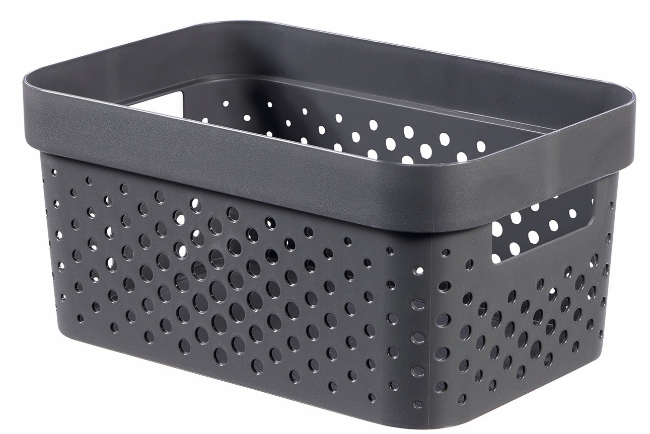 CURVER Úložný box INFINITY DOTS 4,5l recyklovaný plast | tmavosivá