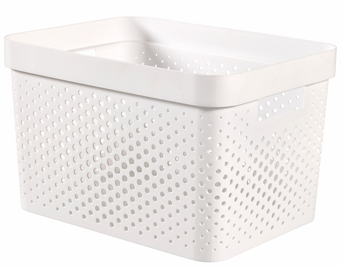 CURVER Úložný box INFINITY DOTS 17l recyklovaný plast | biela