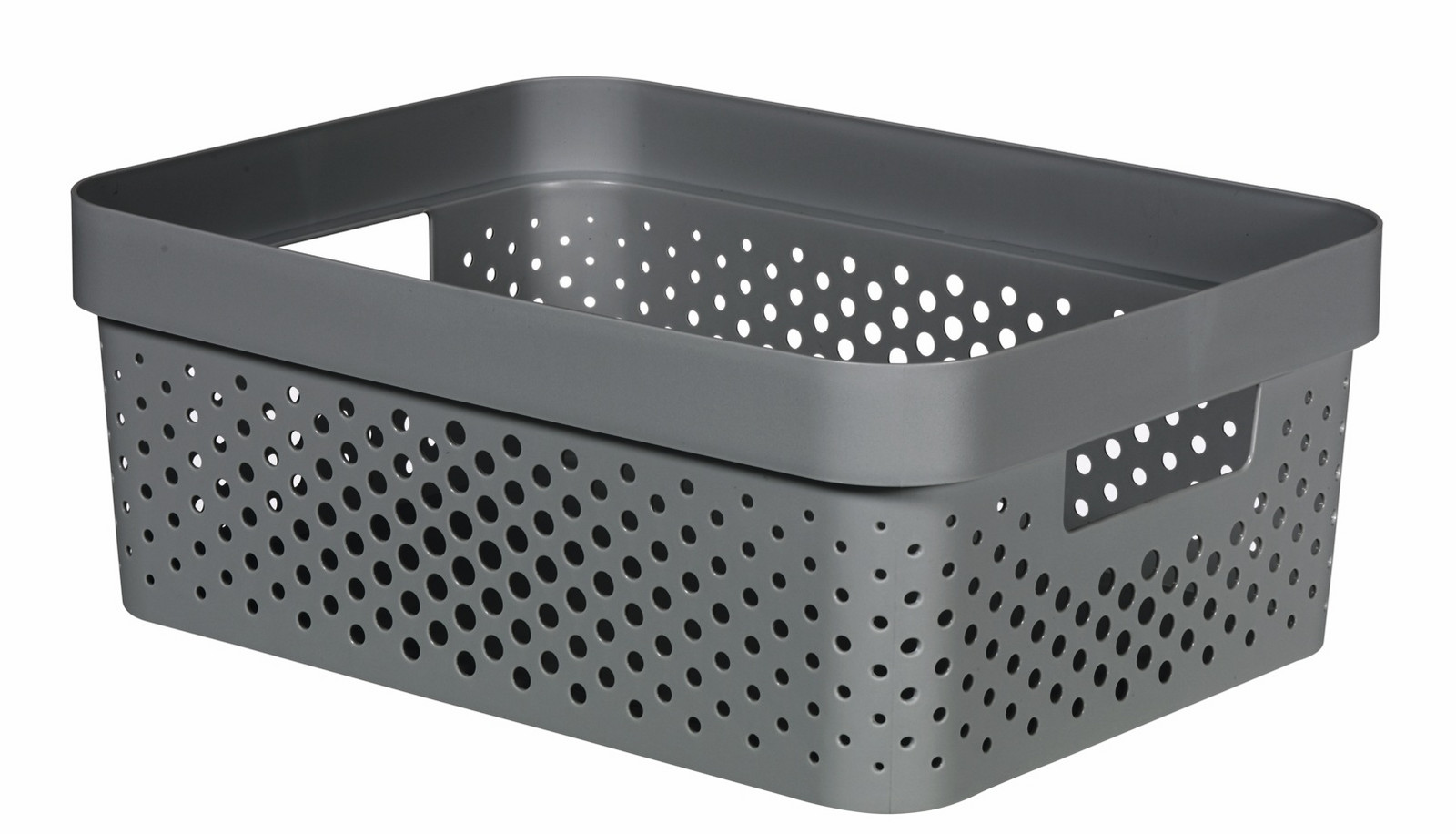 CURVER Úložný box INFINITY DOTS 11l recyklovaný plast | tmavosivá