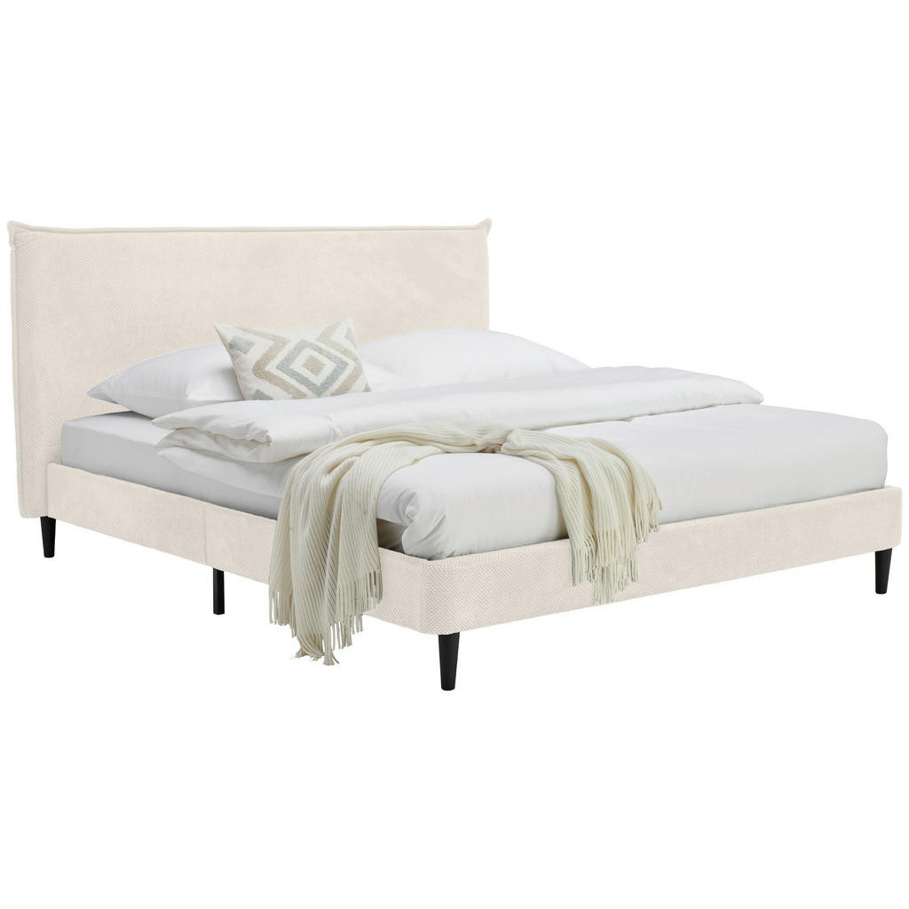 Livetastic ČALÚNENÁ POSTEĽ, 180/200 cm, drevo, textil, krémová