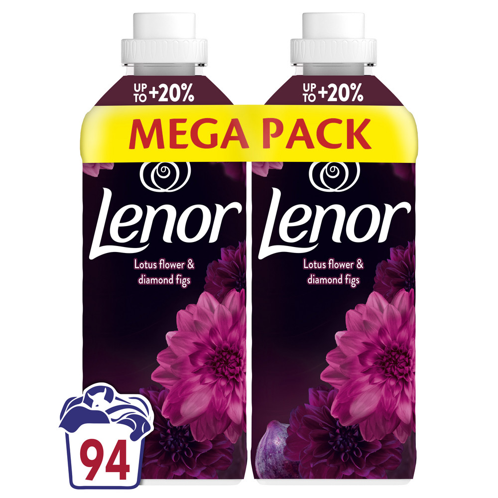 LENOR Aviváž, Lotus Water & Diamond Figs, 94 praní, 2 x 987 l