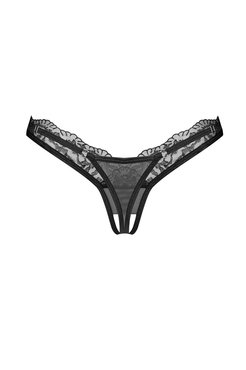 Čierne crotchless tangá Arrowel