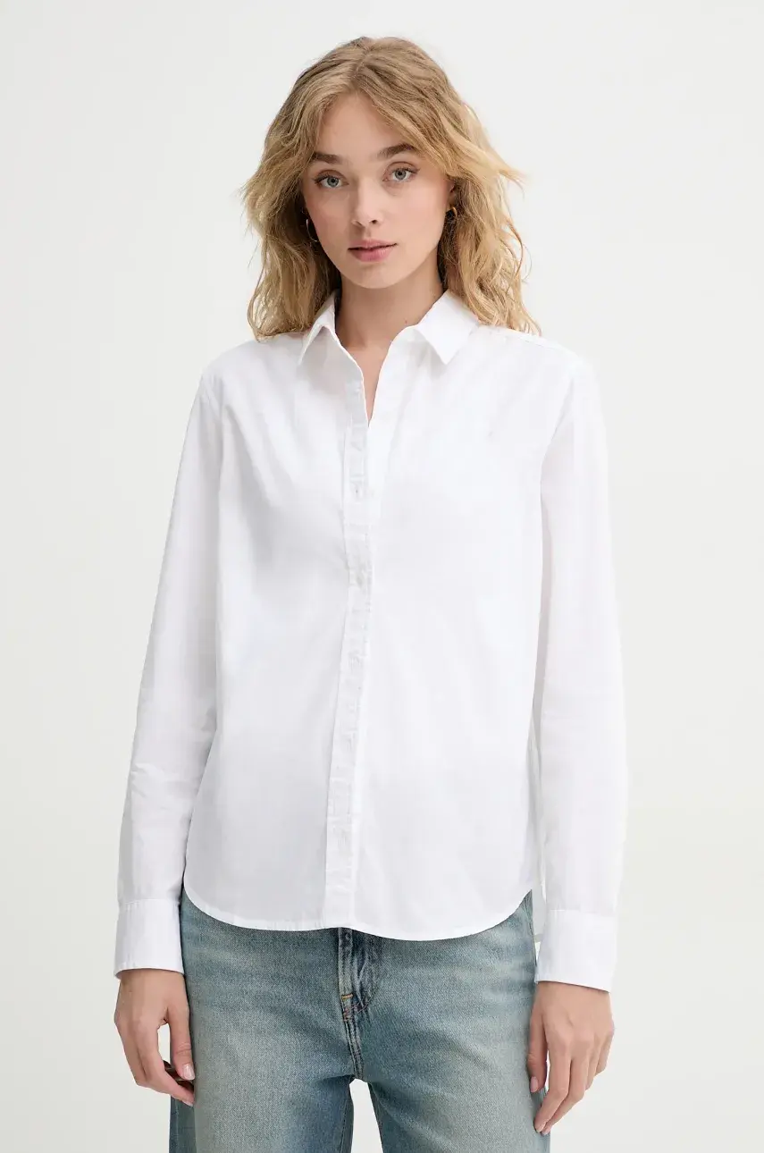 Bavlnená košeľa Levi's THE CLASSIC BW SHIRT dámska, biela farba, regular, s klasickým golierom, 34574