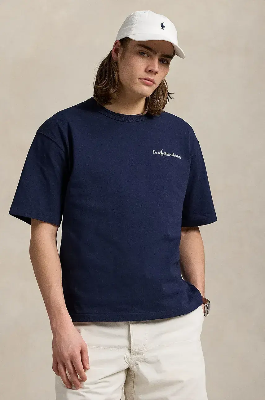 Bavlnené tričko Polo Ralph Lauren Tee pánske, tmavomodrá farba, jednofarebné, 710964714