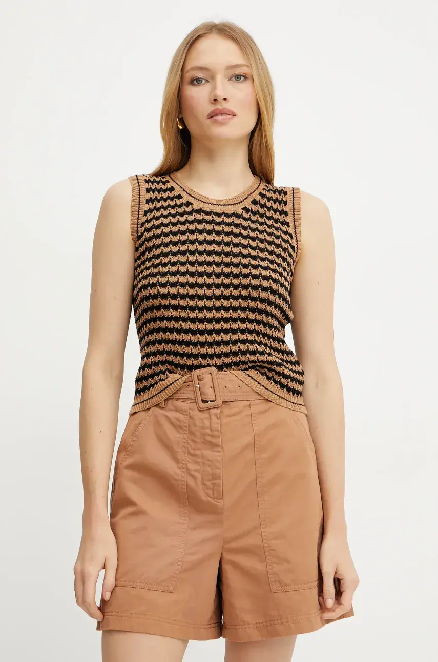Vesta Weekend Max Mara dámska, hnedá farba, ľahké, 2515361092600