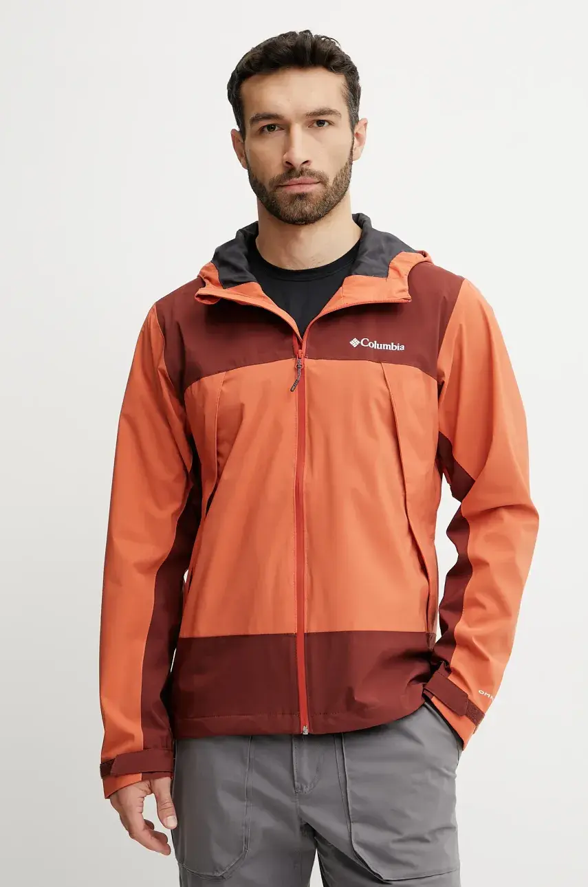 Turistická bunda Columbia Boulder Falls oranžová farba, 2116173