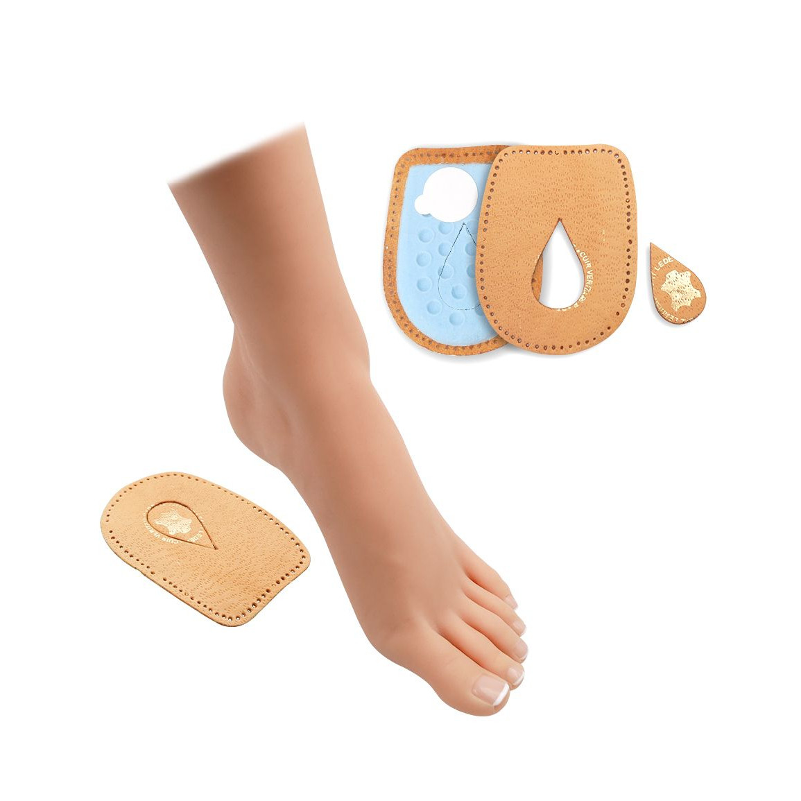 Podpätník na pätnú ostrohu s otvorom HealMed 1 pár - hnedá, pánske