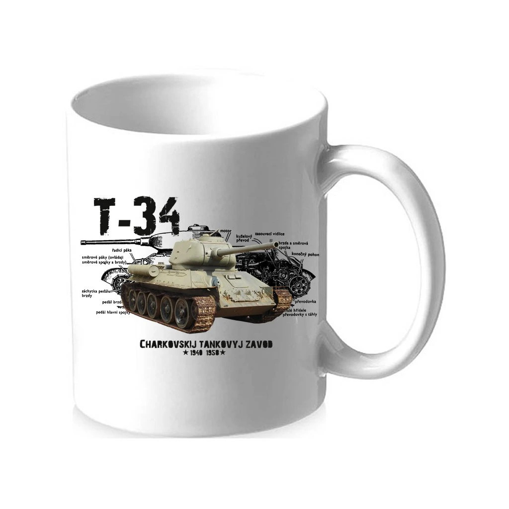 Hrnček Striker Tank T-34 - biely