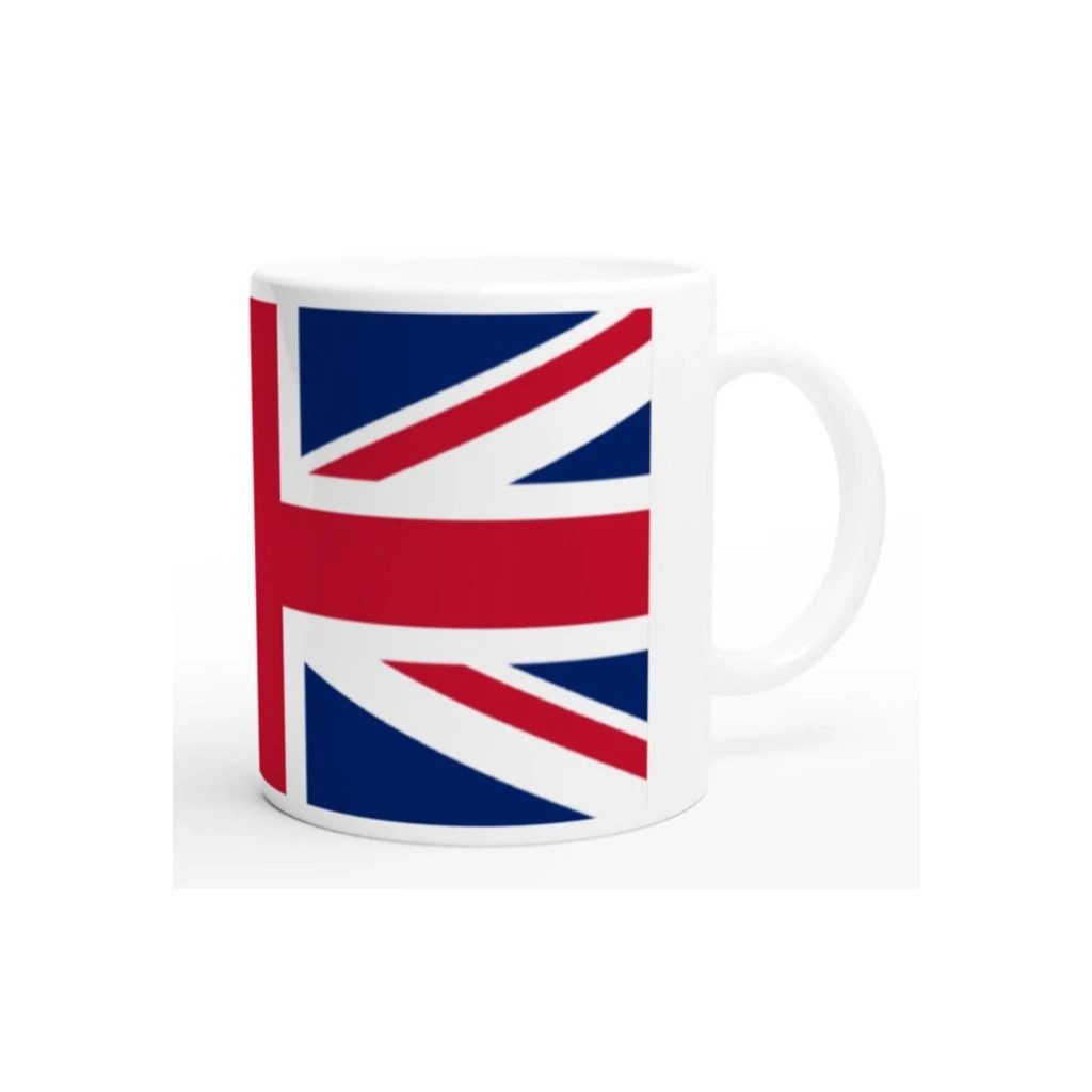 Hrnček Striker vlajka Veľká Británia - biely