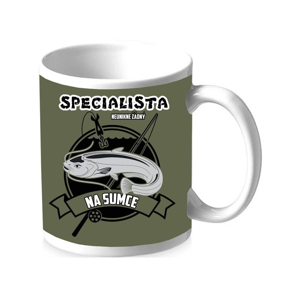 Hrnček Striker Špecialista na sumke - olivový-biely