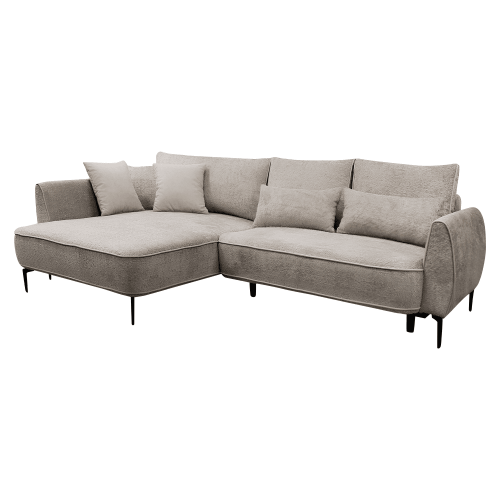 Rohová sedacia súprava, sivobéžová Taupe, ľavá, MURIEL ROH