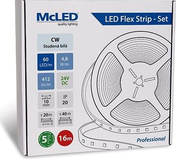 McLED Set LED pásek 16m, CW, 4,8W/m