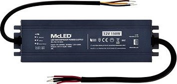 McLED Napájací zdroj longevity 150 W, DC12 V/12.5 A, IP67, hliníkový