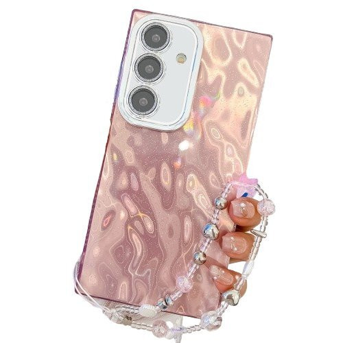 Puzdro Plate TPU Samsung Galaxy A15 4G/5G, s pútkom na zápästie - ružové