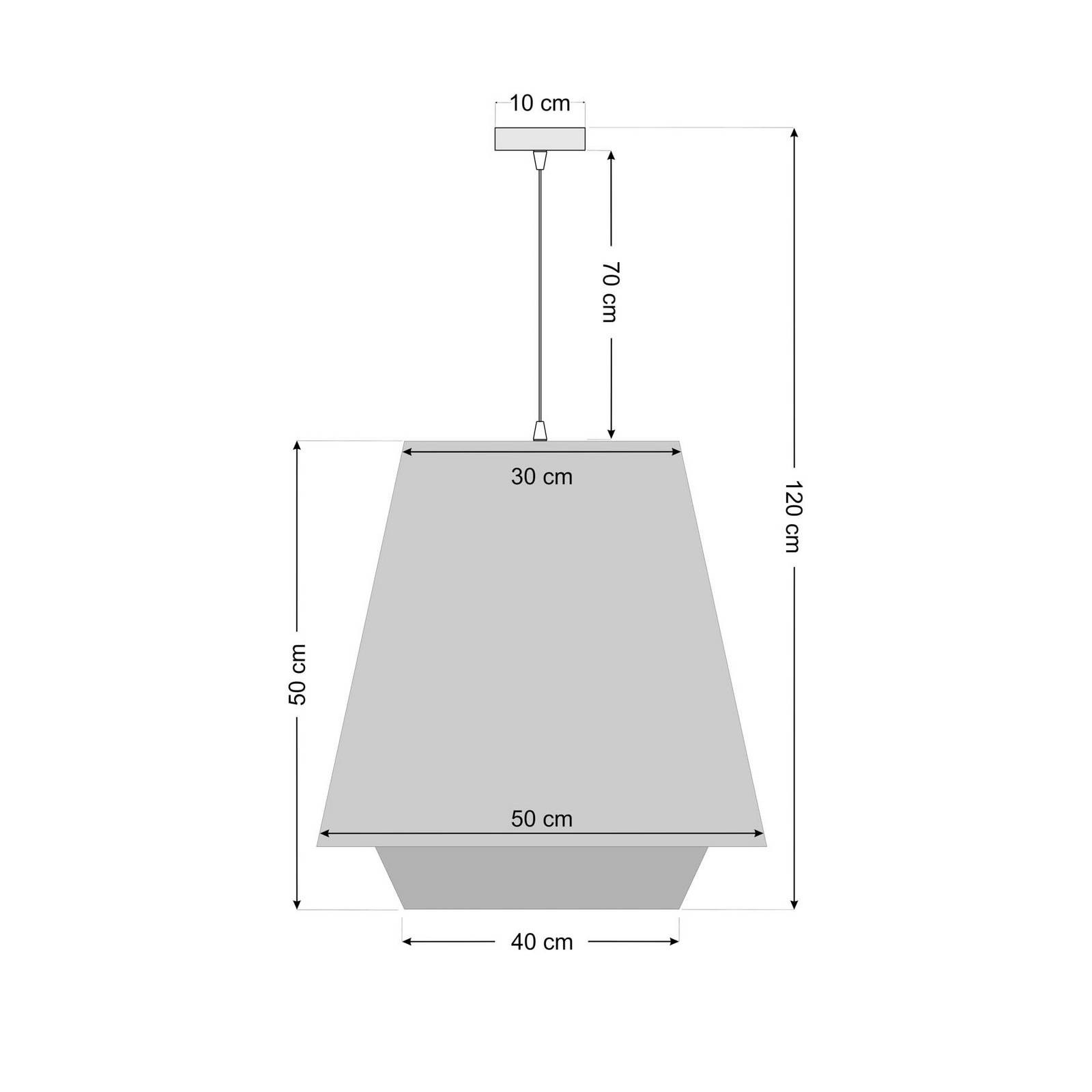 Závesné svetlo Sensei doblo, krémová/zelená, Ø 50 cm, textil