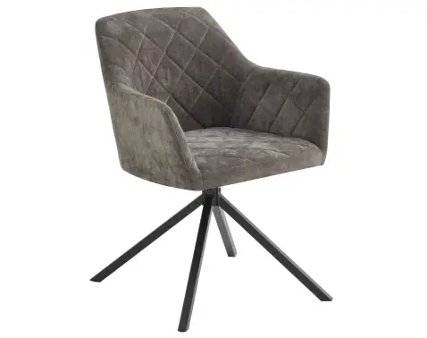 Otočná jedálenská stolička Patti, šedo-hnedá látka%