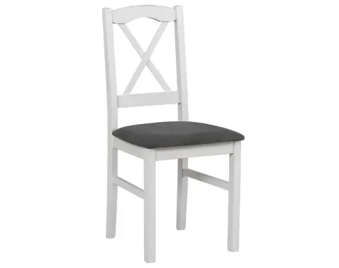 Jedálenská stolička Níla, biela/tmavo šedá látka%