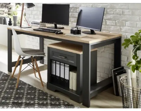 Písací stôl Jasmin, grafit/dub%