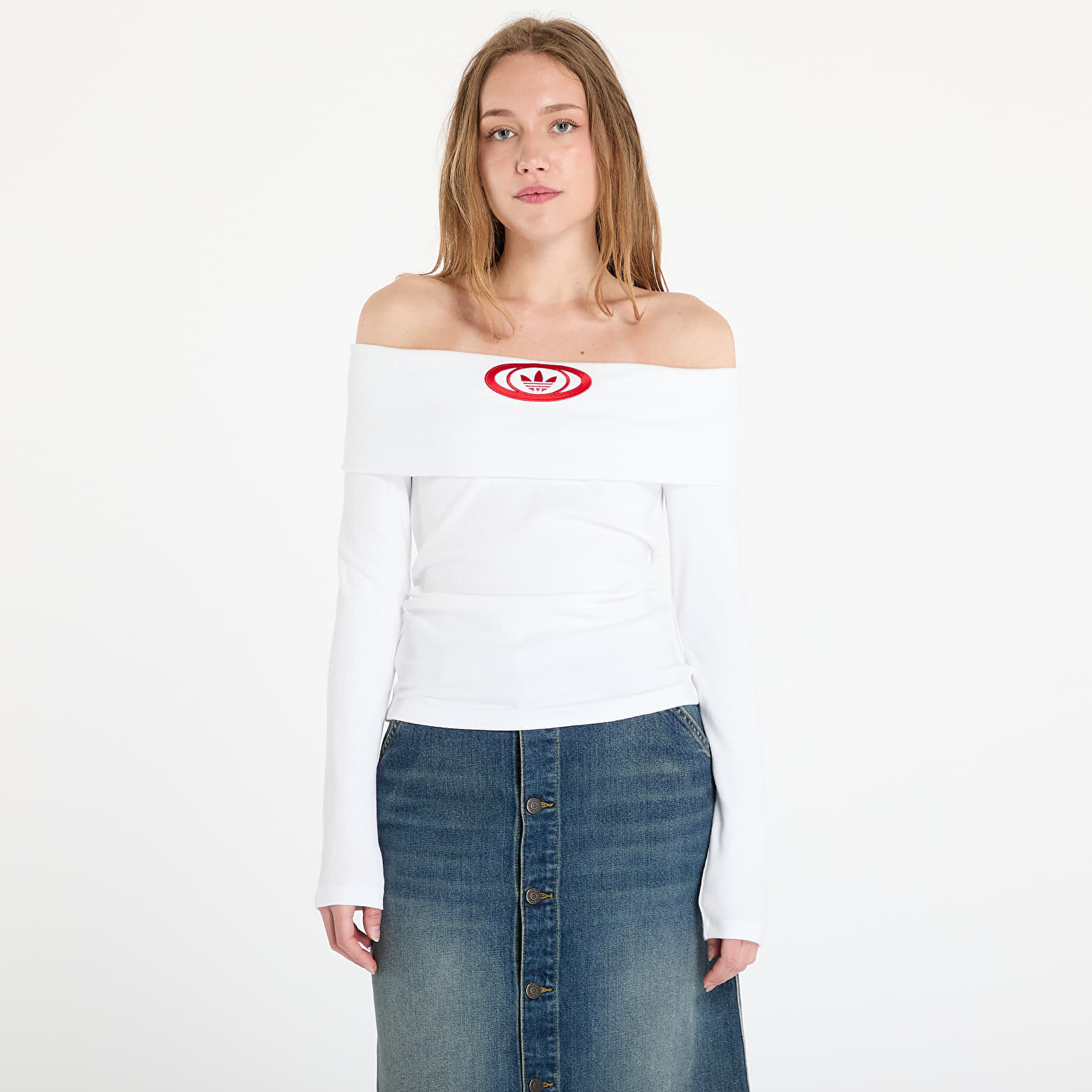Top adidas Originals Off Shoulder Top White XS