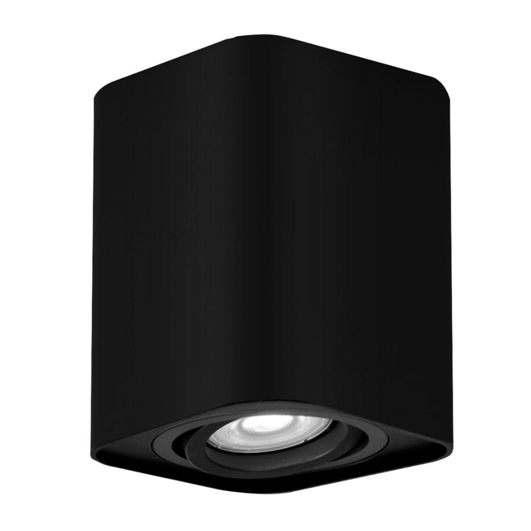 Rabalux Čierne stropné výklopné svietidlo Kobald hranaté pre žiarovku GU10 2049