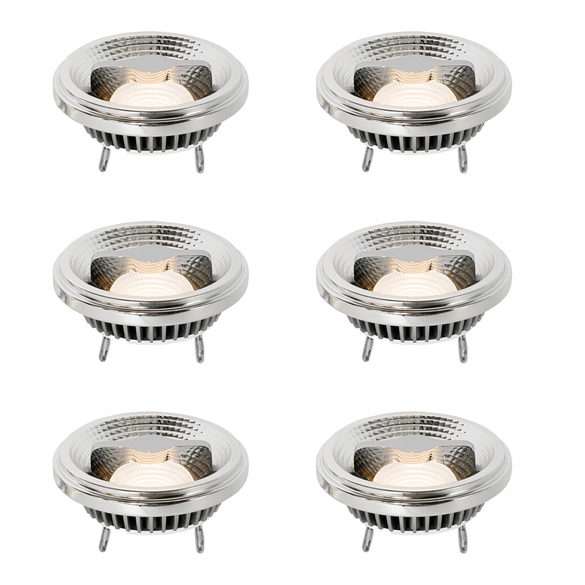 Sada 6 stmievateľných LED žiaroviek G53 111 mm 12 W 600 lm 2700 K