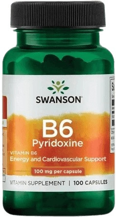 Swanson vitamin b6 pyridoxine 100 mg 100 kapsúl