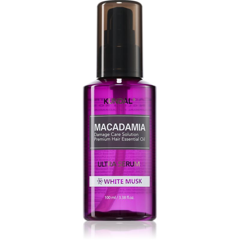 KUNDAL Macadamia Ultra Serum White Musk regeneračné olejové sérum pre poškodené vlasy 100 ml