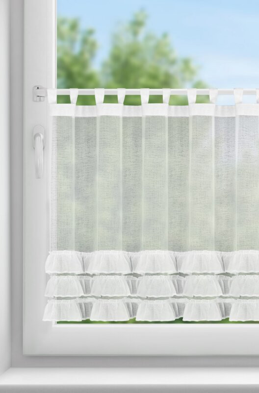 ArtFir Krátka záclona LILIAN 2 PU | biela 150 x 70 cm