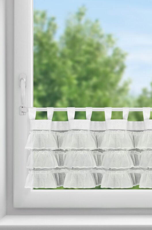 ArtFir Krátka záclona LILIA 1 PU | biela 150 x 45 cm