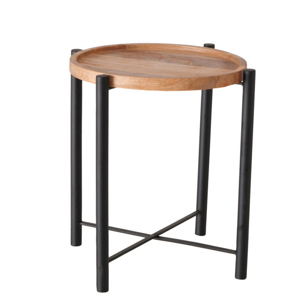 XXXL KONFERENČNÝ STOLÍK, prírodná farba, čierna, drevo, kov, 43/43/45 cm