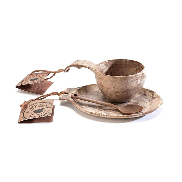 Kupilka darčeková sada Kukse 210 ml + tanier + čajová lyžička - Original (BROWN) 6430014970114