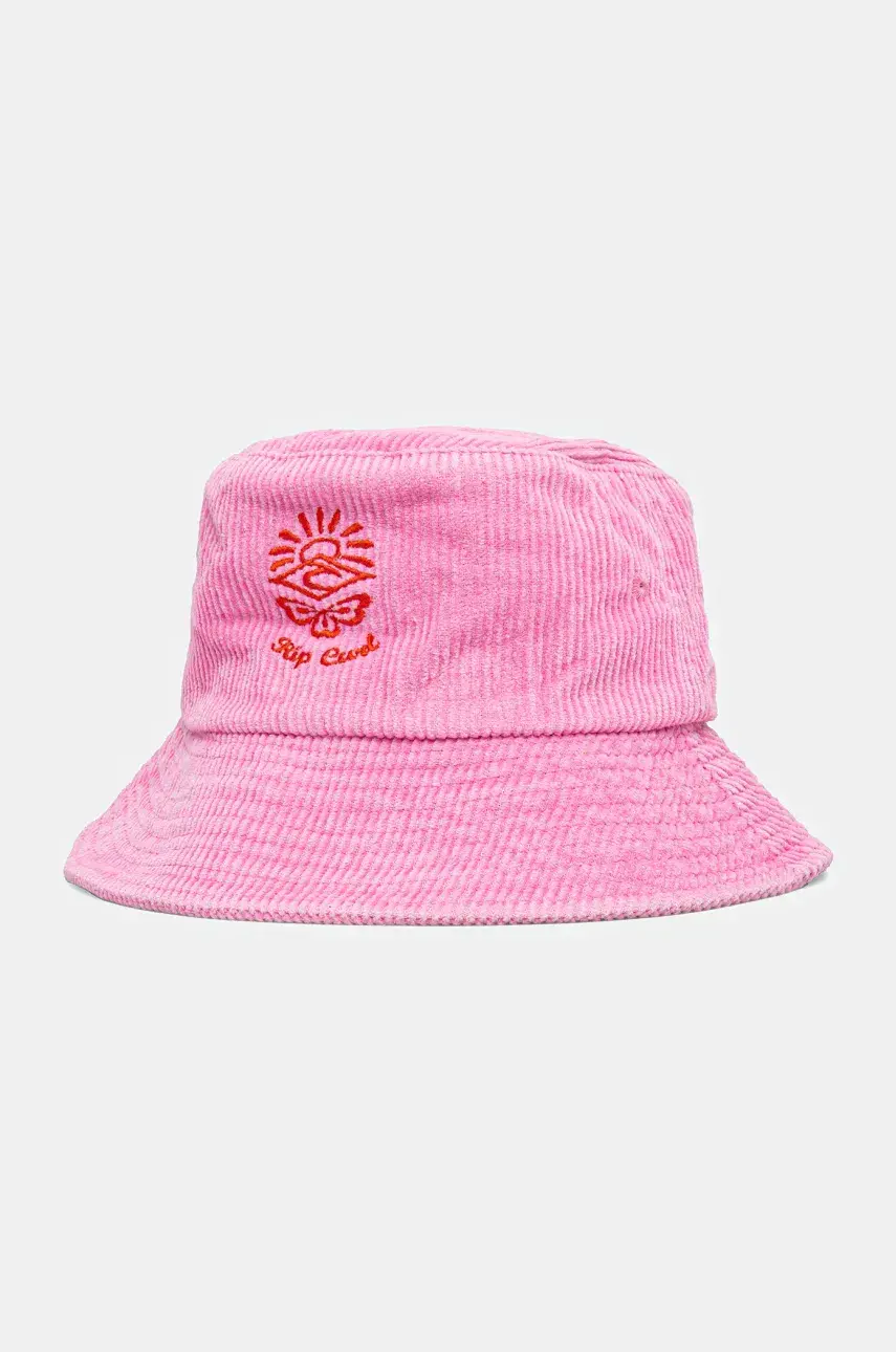 Štruksový klobúk Rip Curl ružová farba, bavlnený, 05BWHE